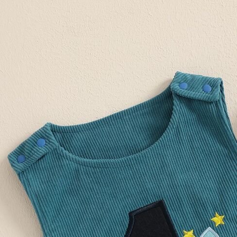 Baby Boy 1st Birthday Outfit One Year Old Embroidery Corduroy Overalls Jumpsuit First Cake Smash Outfits in Saudi Arabia