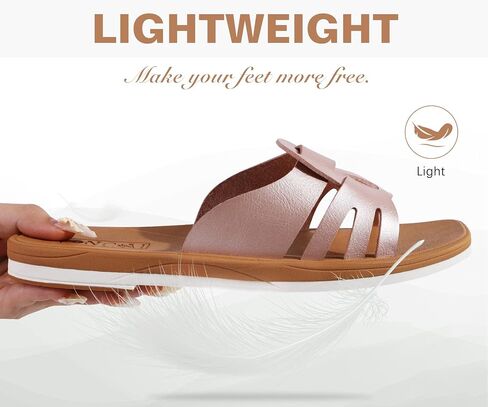 صندل Oncai Womens ، شرائح شاطئية صيفية مربعة مسطحة للسيدات مريحين مع باطن مطاطية غير قابلة للانزلاق بحجم 6-11 in Kuwait