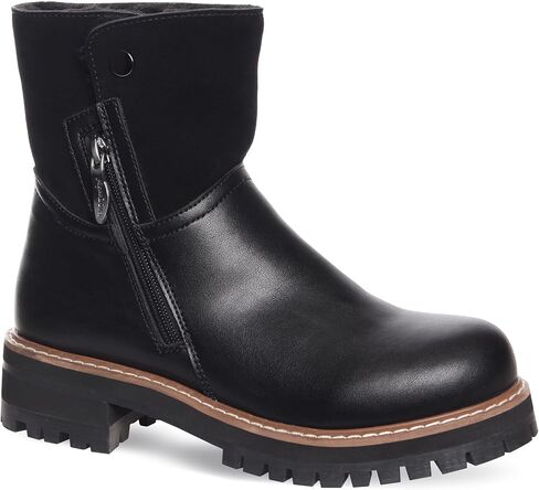 AQUA DIVA Shilo Waterproof Boot Leather Boot for Women Lug Sole Chunky Inside Zipper Warm Boot in Kuwait