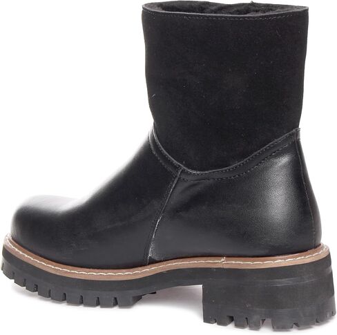 AQUA DIVA Shilo Waterproof Boot Leather Boot for Women Lug Sole Chunky Inside Zipper Warm Boot in Kuwait