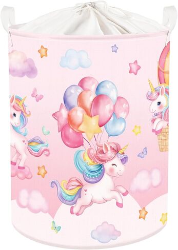 Rainbow Animals Baby Laundry Hamper Collapsible Clothes Kids Storage Basket Large Girls Gift Toy Box Bin for Bedroom, Castles, 36L in Saudi Arabia