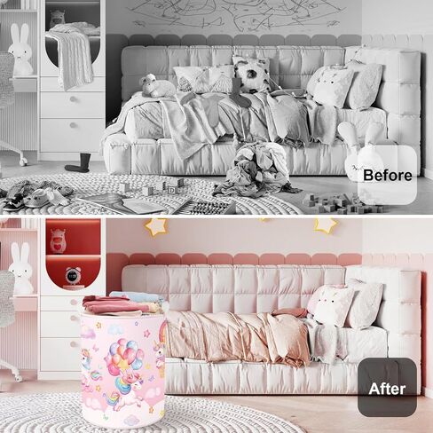 Rainbow Animals Baby Laundry Hamper Collapsible Clothes Kids Storage Basket Large Girls Gift Toy Box Bin for Bedroom, Castles, 36L in Saudi Arabia