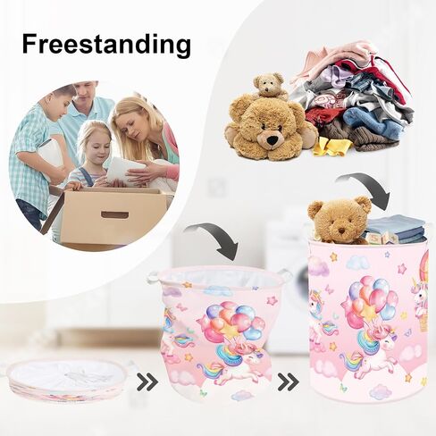 Rainbow Animals Baby Laundry Hamper Collapsible Clothes Kids Storage Basket Large Girls Gift Toy Box Bin for Bedroom, Castles, 36L in Saudi Arabia