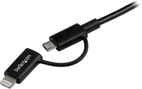 StarTech.com 1m (3ft) Apple Lightning or Micro USB to USB Cable for iPhone / iPod / iPad - White - Apple MFi Certified (LTUB1MWH) in Saudi Arabia