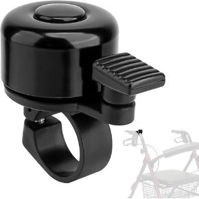 JERBOR 1PCS Aluminum Bell Fit for Rollators Walker Replacement Parts Loud Melodious Sound Bell Sport Wheelchair Accessories