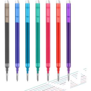 Sabary Erasable Pen Refills 0.7 mm 7 Assorted Colors Gel Ink Refills Medium Fine Point Erasable Pens Refill Compatible with Retractable Click Pens Erasable Pens for Writing Planner(21 Pcs)