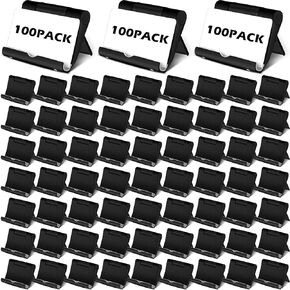 100 Pieces Business Card Holder Business Card Display Bulk Black Plastic Card Stand Name Card Holder Stand Business Card Organizer for Desk Office Supplies, Fits 50 Business Cards