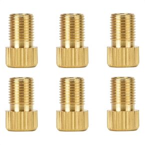6 PCS Brass Presta to Schrader Valve Adapters - Easily Inflate Tires with Standard Bike Pumps, Air Compressors, and More - Essential Bicycle Tools and Accessories