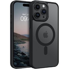 BENTOBEN Compatible with iPhone 15 Pro Max Phone Case,iPhone 15 Pro Max Magnetic Case [Compatible with MagSafe] Translucent Matte Shockproof Women Men Protective Case for iPhone 15 Pro Max 6.7",Black