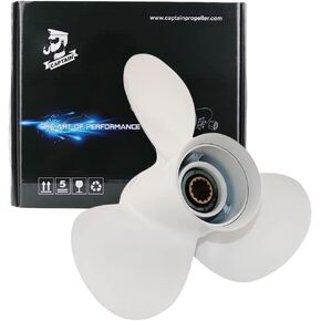 OEM Prop 12 1/4x9 Fit Yamaha Outboard Motor T25/F30/F40/F50/40HP/48hp/50hp/60hp/F60 G Series 13 Tooth Spline Aluminum 3 Blades Propeller 663-45956-01-EL