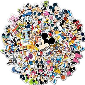 Hot Disney Mickey Stickers for Water Bottles 50pcs Waterproof Cute Aesthetic Trendy Stickers for Teens Kids Girls and Boys, Perfect for Laptop Notebook Phone Car Skateboard Travel Durable (MK)