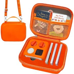Case Compatible with Yoto Mini Kids Bluetooth Audio Player, Travel Storage Holder for Children’s Speaker Plays Stories Music Podcast Radio Cards (Bag Only)-Fruit Punch