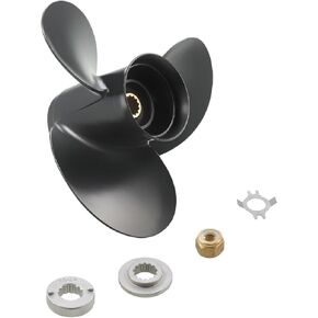 Propeller for Mercury Mariner Outboard 25 30 35 40 45 50 55 60 70 HP HP Boat Motor Engine Parts Aluminum Prop 10 3/8X13 Pitch RH 13 Spline Tooth 3.25 Gearcase with Hub Kit 48-73136A45