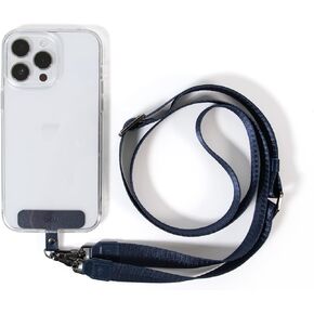 Adjustable Nylon Lanyard with Double Hook & PU Leather Clip, Universal Cell Phone Lanyard, Neck Hanging Adjustable Shoulder Strap for Phone Cases, ID Badges, Cameras, Keys(Beige)