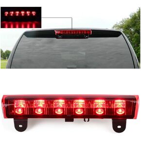 Tresound 3rd Third Brake Light for 2000-2006 Chevy Suburban Tahoe/GMC Yukon High Mount Stop Lamp (Chrome Housing + Red Lens)