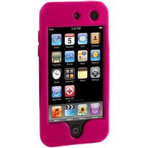 Silicone Case for iPod touch 4th Generation, BLACK, with elastic strap for securing to your arm (screensaver not included).