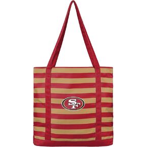 FOCO San Francisco 49ers NFL Team Stripe Canvas Tote Bag