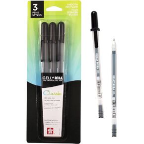 SAKURA Gelly Roll Gel Pens - Medium Point Ink Pen for Journaling, Art, or Drawing - Classic Black Ink - Medium Tip - 3 Pack