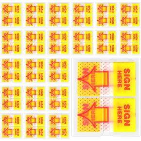 Sign Here Tabs, 1200 Pcs Sign Here Sign Date Sticky Notes Writable and Repositionable File Tabs for Reading Notes, Books and Classify Files, 5 Colors/12Packs (Yellow)
