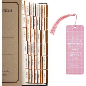 Bible Tabs for Women/Men/Kid,96 Laminated Index Tabs in Total for Study, Journaling Supplies,Christian Gift,7 Catholic 66 Old and New Testament Bible Book Accessories,23 Blank Tab