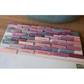 Bible Tabs, Beautiful Matte Laminated Bible tabs with Gold foil Letters, Bible Tabs for Women, Bible tabs for Study Bible, Colorful Bible Tabs for Teen Girls, Aesthetic (Landscape Bible Tabs)