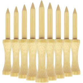 Wooden Bamboo Golf Tees Step Down Golf Tees 2-1/8"or 2-3/4"or 3-1/4" 100 Pack (Natural Color, White, Black, Red, Blue)