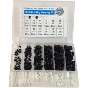 330 Count Locking Hole Plug Kit 3/16" to 3/4" Size Plastic Body and Sheet Metal Hole Plug PDR Paintless Dent Repair HP-330 DentMagicTools.com