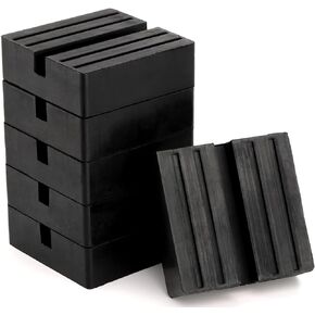 Yesland 6 Pack Universal Floor Jack Rubber Pad - Square Slotted Frame Jack Pad Adapter Black Anti-Slip Rail Pinch Weld Adapter for Car Lift, 3 Inch