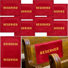 Tudomro Reserved Signs for Pews Chairs Reserved Pew Cloths Reserved Seating Signs Placeholder for Church Pew Seats Wedding Seating Decoration(Blue, White,8 Pieces)