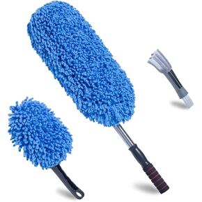 (3 Pack) Microfiber Car Duster Exterior Scratch Free, Extendable Handle Interior Multipurpose dust Cleaning Duster for car(Large)