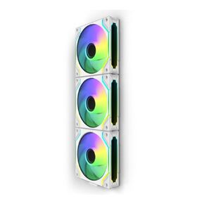 JM-S30 وحدة النوع المغناطيسي Daisy-Chain Infinity Mirror ARGB Case Fan، 120 × 120 × 30 مم PWM حزمة ثلاثية، مناسبة لحقيبة الكمبيوتر ومبرد AIO مقاس 360 مم (أبيض)