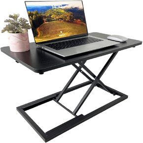 Rlozftel Standing Desk Converter, Height Adjustable Stand Up Desk Riser with 7 Height Levels, Compact Sit Stand Desktop Converter for Laptop or Single Monitor, Office Workstation