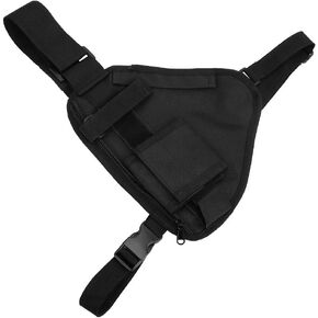 Zerone Walkie Talkie Bag, 10.2x6.69inches Two-Way Radio Pouch Portable Walkie Talkie Vest Chest Bag Pouch Black with Adjustable Strap Two Way Radios Carry Case Accessory Holder