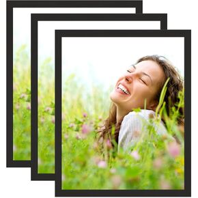 إطار مقاس 16 × 20 للصورة/الصورة/الملصق/الفنون، إطار ملصق مقاس 16 × 20 أسود، 3 عبوات، خشب، زجاج بليكسي، معلق على الحائط، طريقتان للعرض in Kuwait
