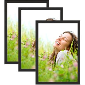 إطار مقاس 16 × 20 للصورة/الصورة/الملصق/الفنون، إطار ملصق مقاس 16 × 20 أسود، 3 عبوات، خشب، زجاج بليكسي، معلق على الحائط، طريقتان للعرض in Kuwait
