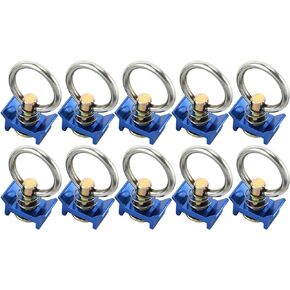 8MILELAKE Single Stud L-Track Fitting with Round Ring 10 Pack