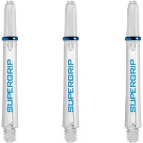 Harrows Supergrip Short Dart Shafts, Polycarbonate Stems, Machined Rings, ICE Clear (3 Sets)