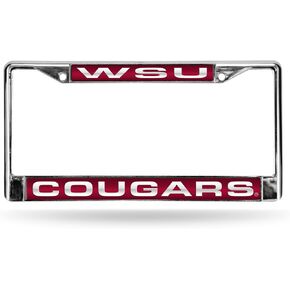 Rico Industries Washington State Cougars Red Chrome Laser License Frame 12" x 6" Laser Cut Chrome Frame - Car/Truck/SUV Automobile Accessory in Saudi Arabia
