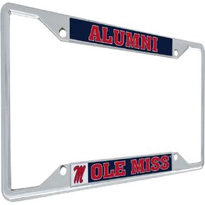 University of Mississippi Rebels Ole Miss U of M Metal License Plate Frame for Front or Back of Car Officially Licensed (Alumni)