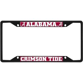 FANMATS 31242 Alabama Crimson Tide Metal License Plate Frame Black Finish