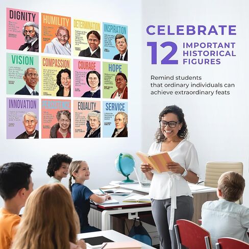 S&O History Posters to Inspire - 12 Historical Figures Classroom History Posters - Social Studies Classroom Decorations - History Classroom Decorations - High School Classroom Decor - 12PC in Saudi Arabia