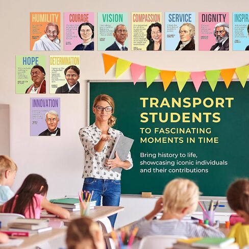 S&O History Posters to Inspire - 12 Historical Figures Classroom History Posters - Social Studies Classroom Decorations - History Classroom Decorations - High School Classroom Decor - 12PC in Saudi Arabia