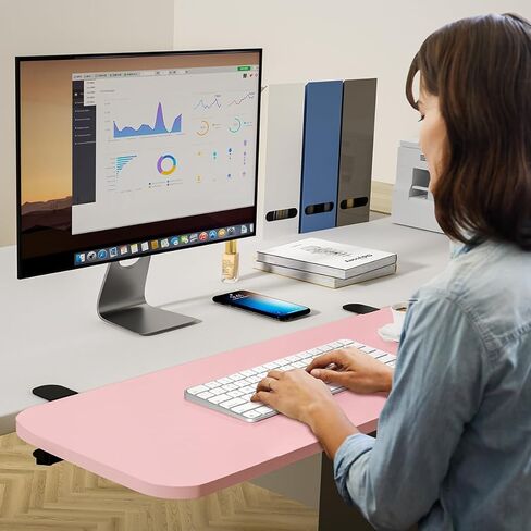 clamp on Desk Extender, Foldable Keyboard and Mouse Tray for Office Desk Extension, Ergonomic Desktop Stand for Typing and Mouse Operation 25.6 inches x 9.8 inches in Kuwait