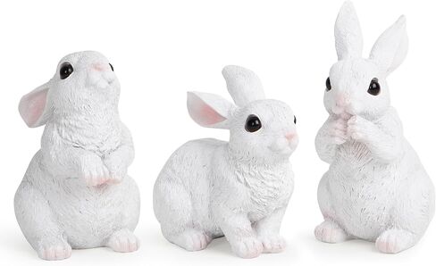 أرانب فروي من الراتنج لديكور عيد الفصح من Hodao - مجموعة عيد الفصح - تصميم فريد مصنوع يدويًا - أضف الدفء والاحتفال إلى عطلاتك - ديكور منزلي مثالي - هدية من الاختيار (3 قطع)... in Saudi Arabia