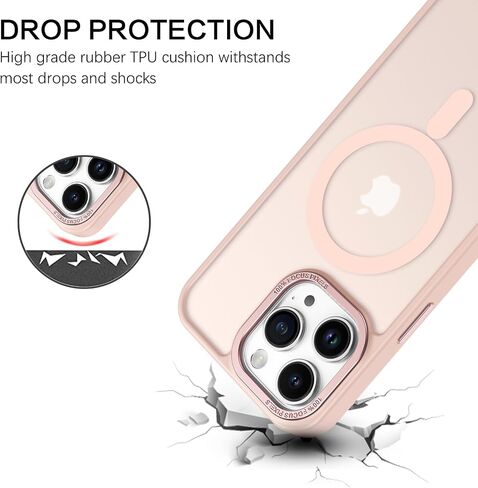 BENTOBEN Compatible with iPhone 15 Pro Max Phone Case,iPhone 15 Pro Max Magnetic Case [Compatible with MagSafe] Translucent Matte Shockproof Women Men Protective Case for iPhone 15 Pro Max 6.7",Black in Saudi Arabia