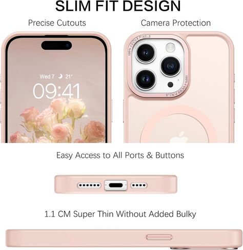 BENTOBEN Compatible with iPhone 15 Pro Max Phone Case,iPhone 15 Pro Max Magnetic Case [Compatible with MagSafe] Translucent Matte Shockproof Women Men Protective Case for iPhone 15 Pro Max 6.7",Black in Saudi Arabia
