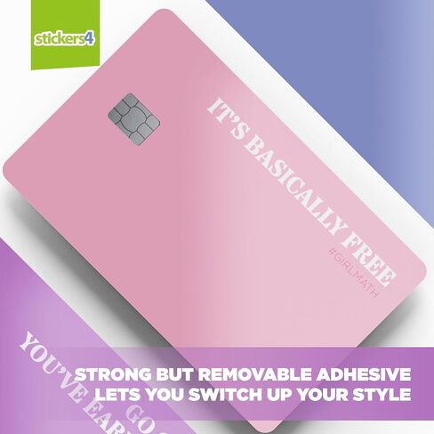3 x Girl Math Meme Credit Card Skin Mauve/Pink/Purple Debit Card Sticker in Kuwait