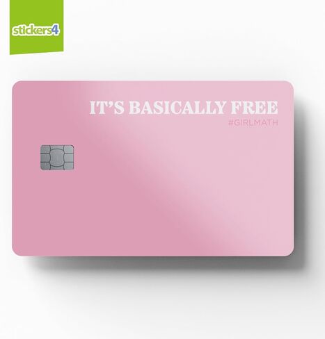 3 x Girl Math Meme Credit Card Skin Mauve/Pink/Purple Debit Card Sticker in Kuwait