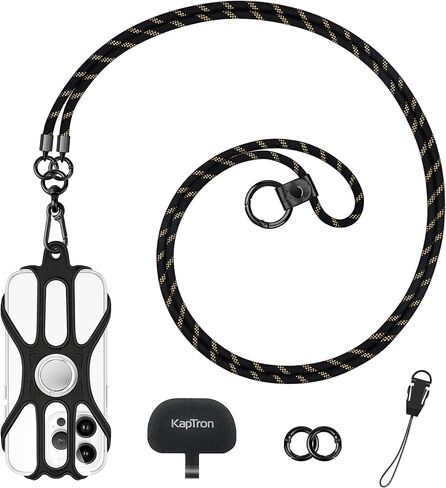 Kaptron Universal Cell Phone Lanyard: Adjustable Crossbody Cell Phone Strap with Silicone Phone Holder and Phone Tethers in Kuwait