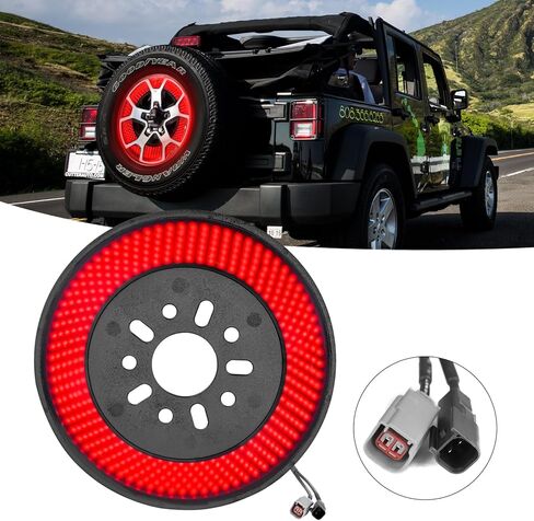 Spare Tire Brake Light Plug & Play Third BrakeTail Light LED Wheel Light Accessories Compatible with Jeep Wrangler 2007-2018 Jeep Wrangler JK/JKU in Saudi Arabia